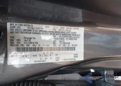 2014 Ford Focus Se z USA, uszkodzony, nr VIN 1FADP3F22EL433239